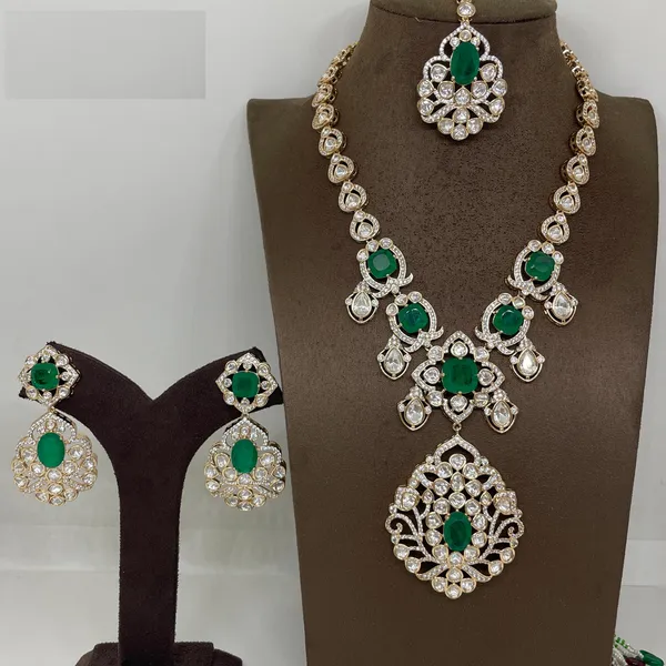 Green_Silver-Tone_Emerald_Cz_Stone_Necklace_Set_With_Maang_Tikka_For_Women