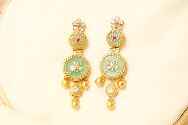 Multicolor_Gold_Toned_Mint_Green_Kundan_Pearl_Drop_Earrings_For_Women