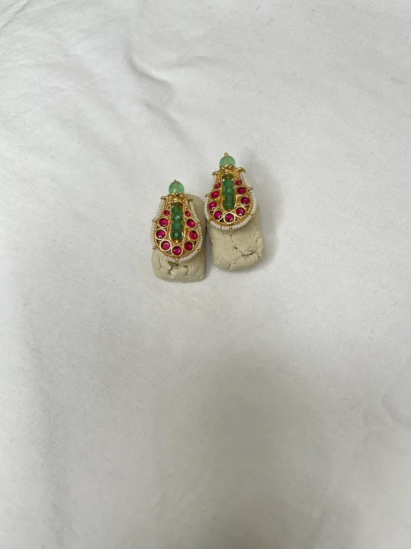 Multicolor_Green_Red_Stone_Beaded_Choker_Necklace_Set_For_Women