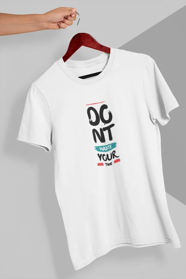 Do_Not_Waste_Your_Time_Motivational_Graphic_T-Shirt_-_White