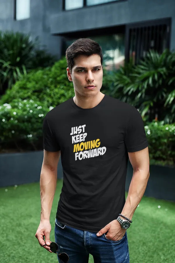 Just_Keep_Moving_Forward_Motivational_Black_T-Shirt