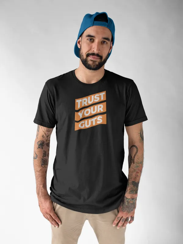 Trust_Your_Guts_Motivational_Graphic_T-Shirt_-_Black