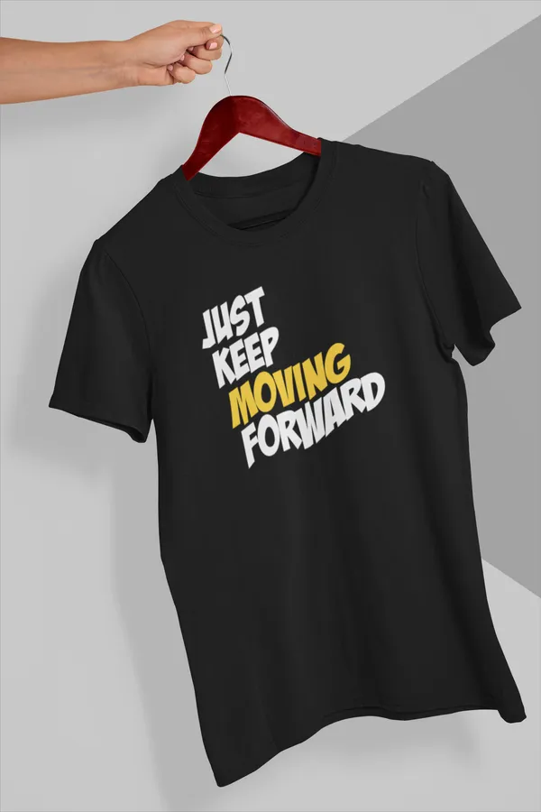 Just_Keep_Moving_Forward_Motivational_Black_T-Shirt