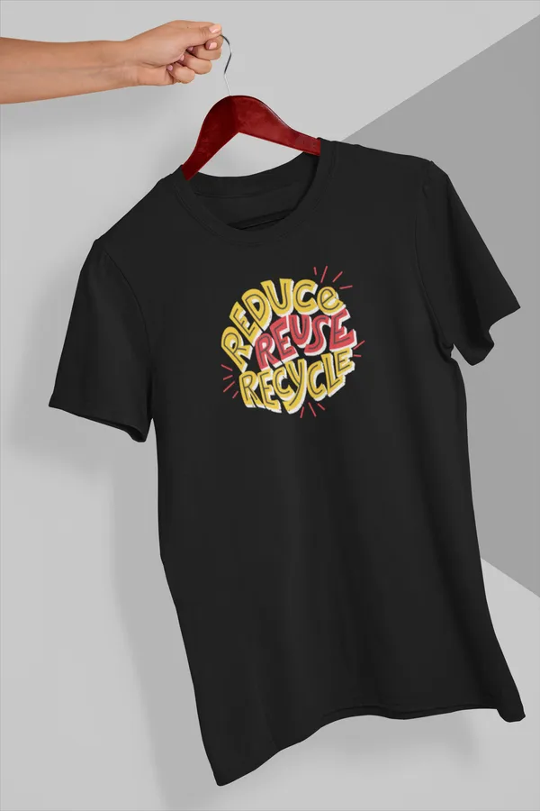 Reduce_Reuse_Recycle_Slogan_Black_Graphic_T-Shirt
