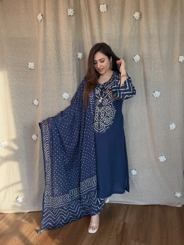 Navy_Blue_Bandhani_Printed_Kurta_Set_With_Dupatta