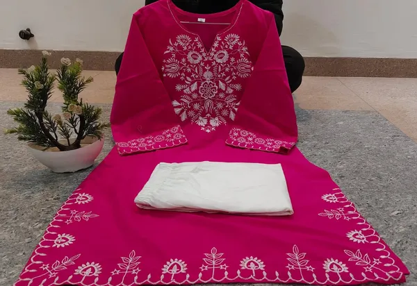 Embroidery_Pink_Cotton_Kurta_Set_with_Palazzo_Pants