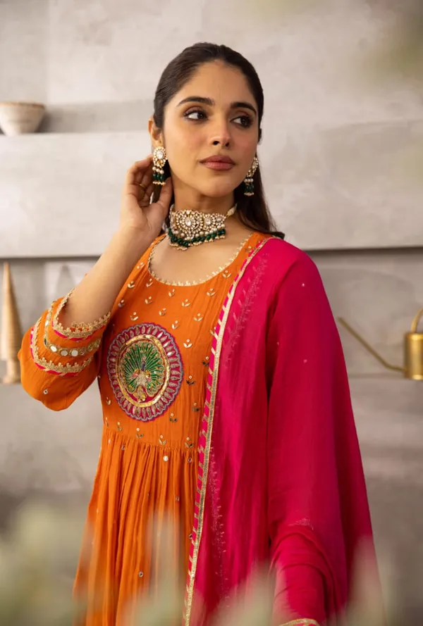 Radiant_Orange_Anarkali_Set_With_Pink_Dupatta