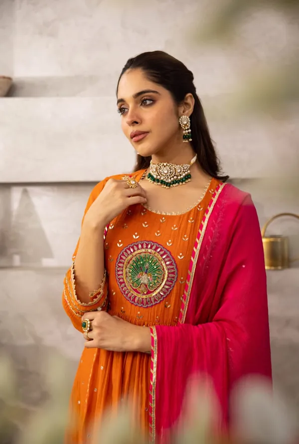 Radiant_Orange_Anarkali_Set_With_Pink_Dupatta