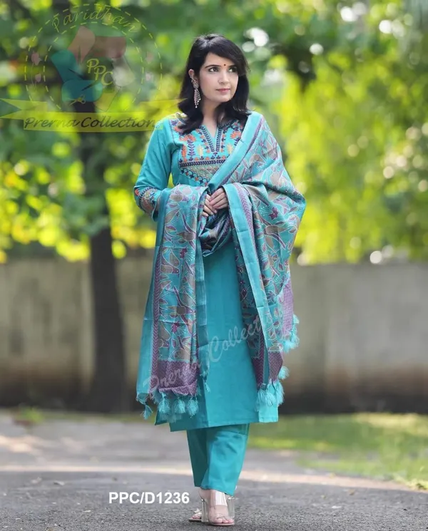 Turquoise_Blue_Jaipuri_Embroidered_Cotton_Suit_Set_With_Printed_Dupatta_Elegant_Ethnic_Wear_For_Women