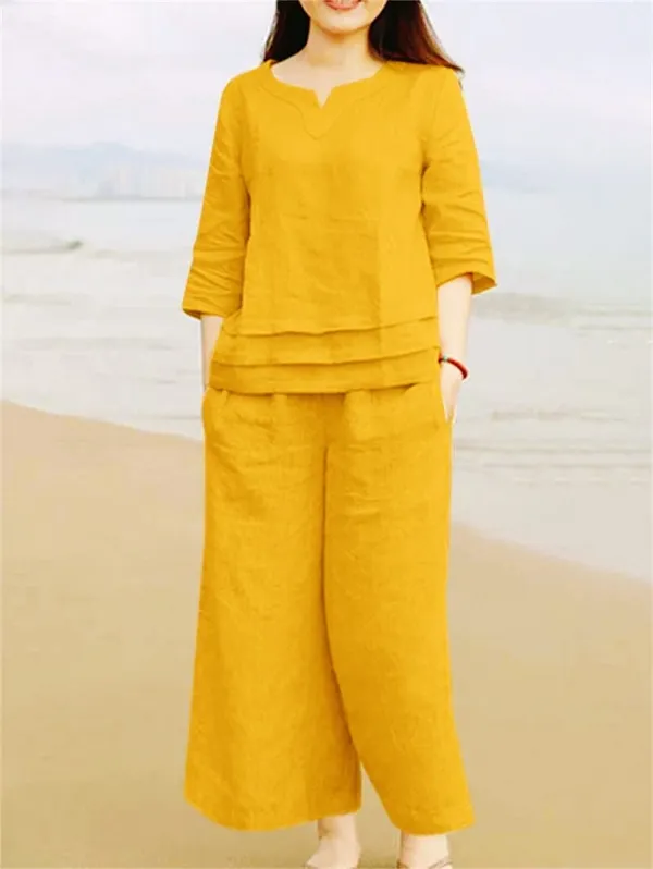 Yellow_Cotton_Casual_Wear_Co_Ord_Set