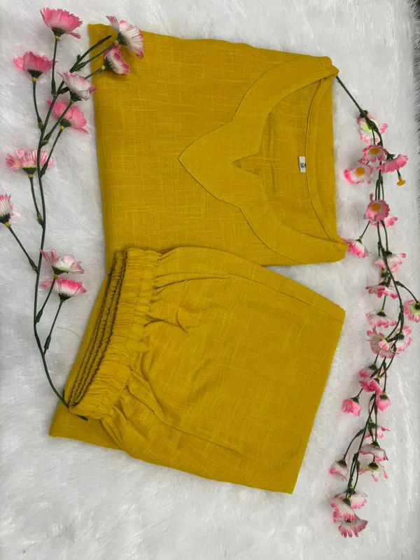 Yellow_Cotton_Casual_Wear_Co_Ord_Set