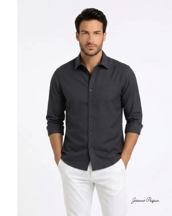 Jeanne_Paquin's_Premium_Kasturi_Cotton_Dark_Grey_Colour_Shirt