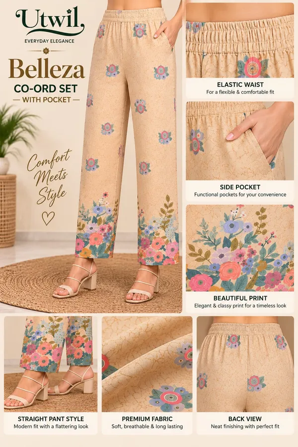 Utwil_Belleza_Women’s_Printed_Cambric_Kurta_Pant_Co-Ord_Set_with_Aloe_Vera_Soft_Finish
