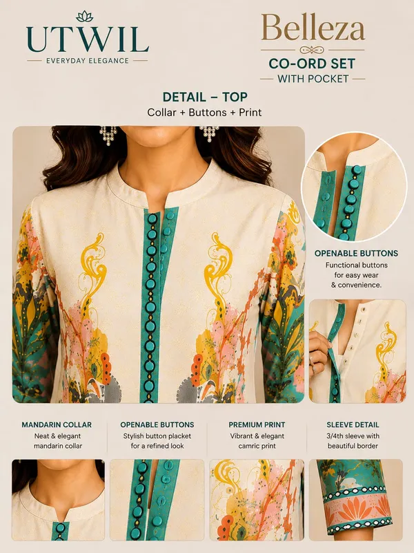 Utwil_Belleza_Women’s_Printed_Cambric_Kurta_Pant_Co-Ord_Set_with_Aloe_Vera_Soft_Finish