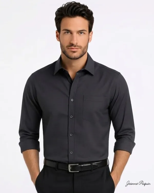 Jeanne_Paquin's_Premium_Kasturi_Cotton_Dark_Grey_Colour_Shirt