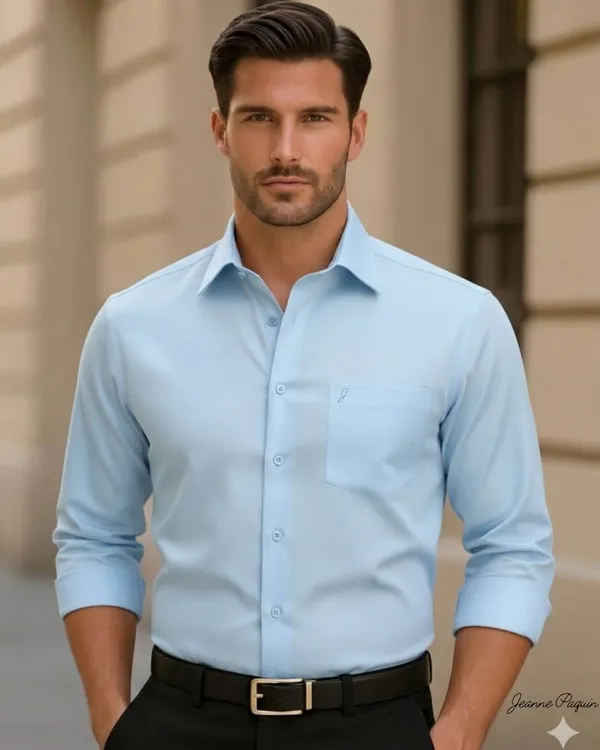 Jeanne_Paquin's_Premium_Kasturi_Cotton_Sky_Blue_Colour_Shirt