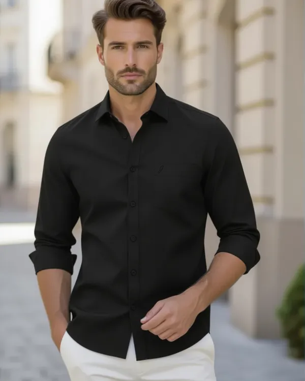 Jeanne_Paquin's_Premium_Kasturi_Cotton_Black_Colour_Shirt