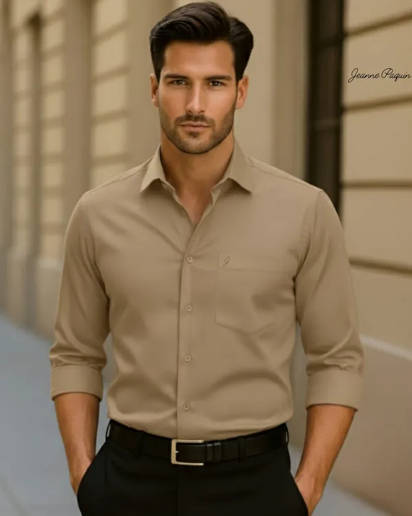 Jeanne_Paquin's_Premium_Kasturi_Cotton_Beige_Colour_Shirt