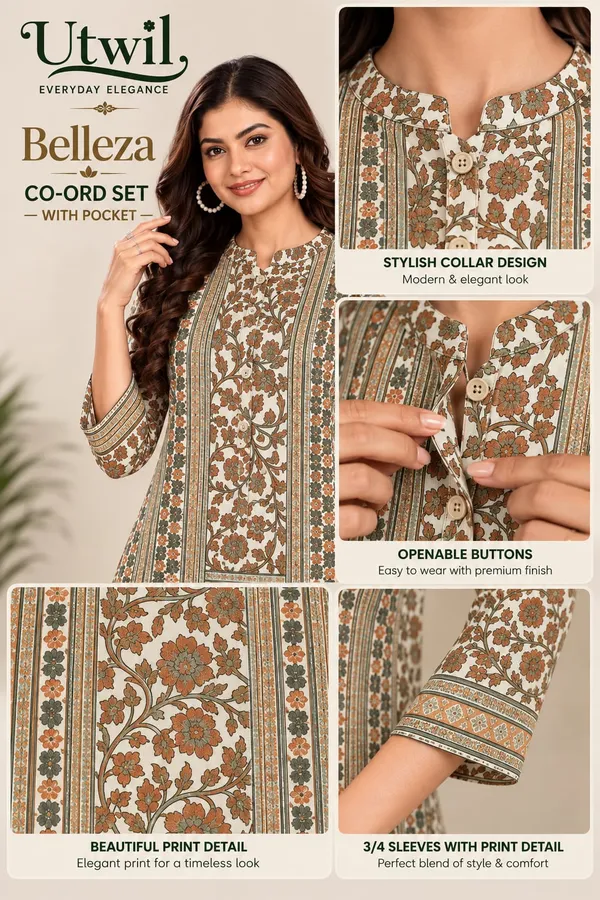Utwil_Belleza_Women’s_Printed_Cambric_Kurta_Pant_Co-Ord_Set_with_Aloe_Vera_Soft_Finish