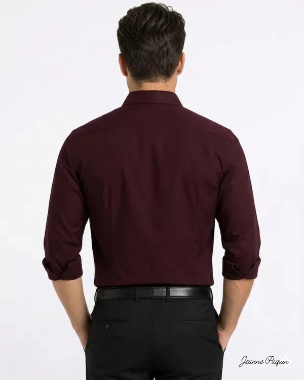 Jeanne_Paquin's_Premium_Kasturi_Cotton_Wine_Colour_Shirt
