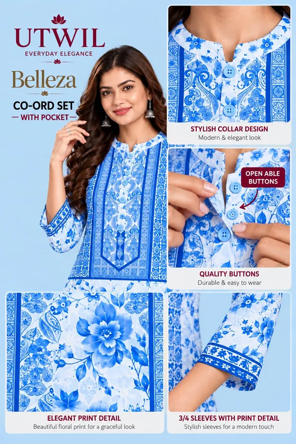 Utwil_Belleza_Women’s_Printed_Cambric_Kurta_Pant_Co-Ord_Set_with_Aloe_Vera_Soft_Finish