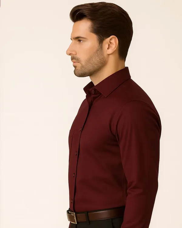 Jeanne_Paquin's_Premium_Kasturi_Cotton_Dark_Maroon_Colour_Shirt