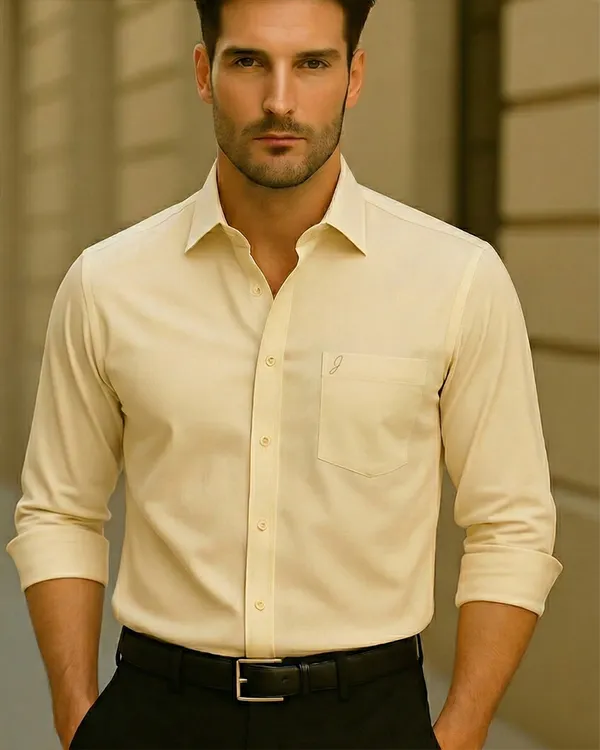 Jeanne_Paquin's_Premium_Kasturi_Cotton_Cream_Colour_Shirt