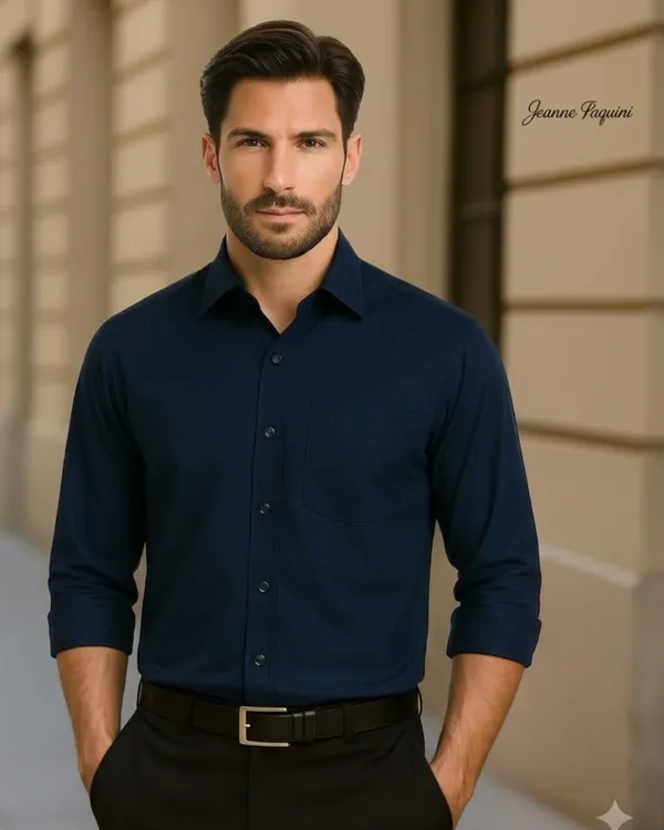 Jeanne_Paquin's_Premium_Kasturi_Cotton_Navy_Blue_Colour_Shirt