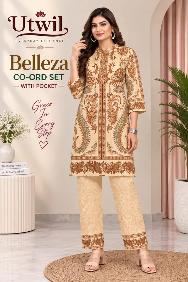 Utwil_Belleza_Women’s_Printed_Cambric_Kurta_Pant_Co-Ord_Set_with_Aloe_Vera_Soft_Finish