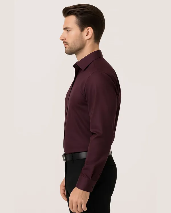 Jeanne_Paquin's_Premium_Kasturi_Cotton_Wine_Colour_Shirt