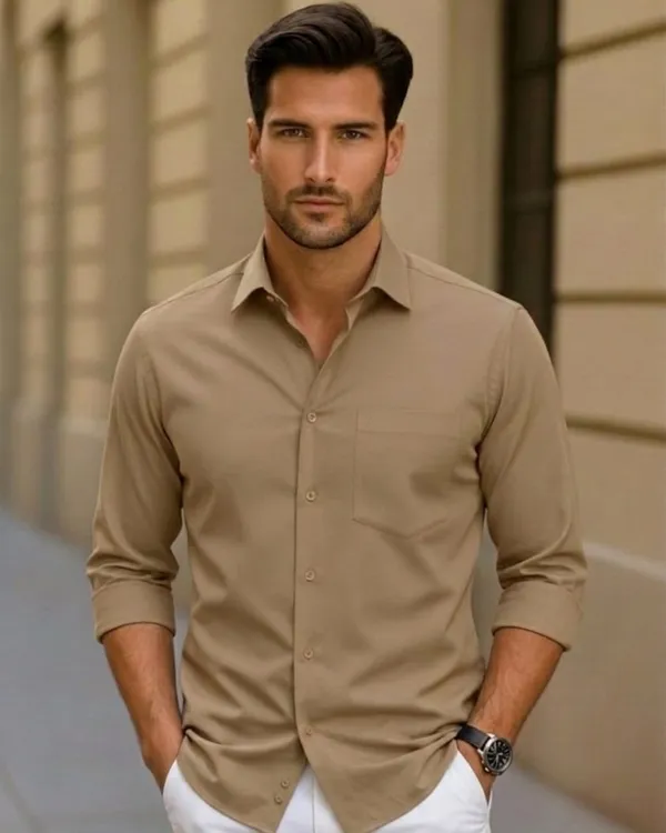 Jeanne_Paquin's_Premium_Kasturi_Cotton_Beige_Colour_Shirt