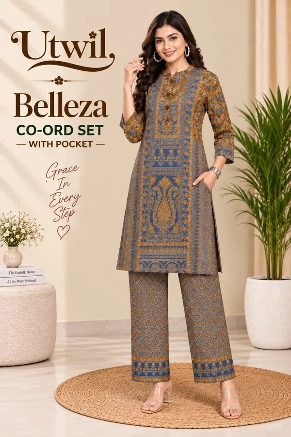 Utwil_Belleza_Women’s_Printed_Cambric_Kurta_Pant_Co-Ord_Set_with_Aloe_Vera_Soft_Finish