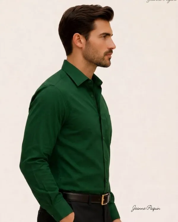 Jeanne_Paquin's_Premium_Kasturi_Cotton_Green_Colour_Shirt