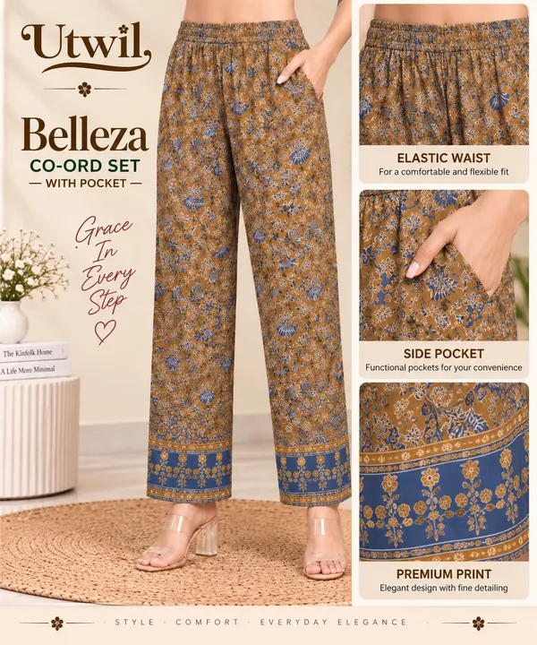 Utwil_Belleza_Women’s_Printed_Cambric_Kurta_Pant_Co-Ord_Set_with_Aloe_Vera_Soft_Finish
