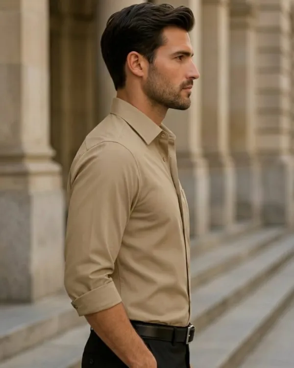 Jeanne_Paquin's_Premium_Kasturi_Cotton_Beige_Colour_Shirt