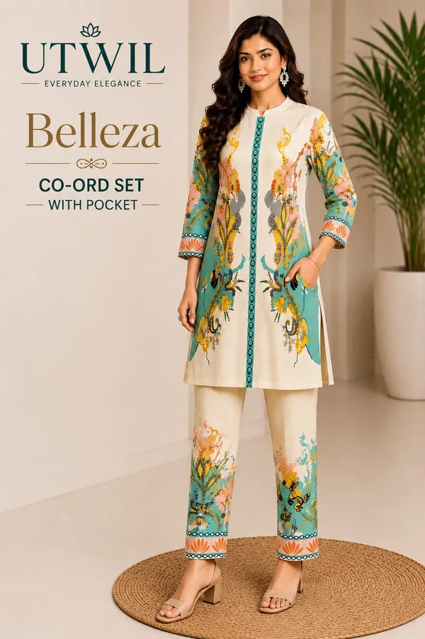 Utwil_Belleza_Women’s_Printed_Cambric_Kurta_Pant_Co-Ord_Set_with_Aloe_Vera_Soft_Finish