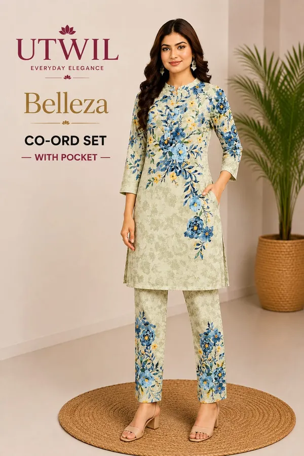 Utwil_Belleza_Women’s_Printed_Cambric_Kurta_Pant_Co-Ord_Set_with_Aloe_Vera_Soft_Finish