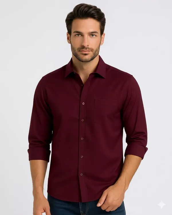 Jeanne_Paquin's_Premium_Kasturi_Cotton_Dark_Maroon_Colour_Shirt
