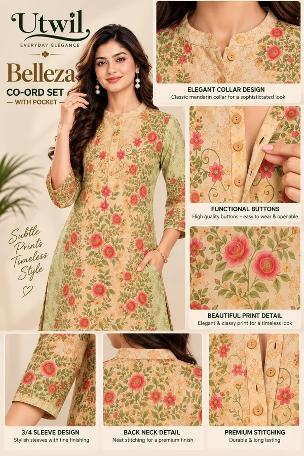Utwil_Belleza_Women’s_Printed_Cambric_Kurta_Pant_Co-Ord_Set_with_Aloe_Vera_Soft_Finish