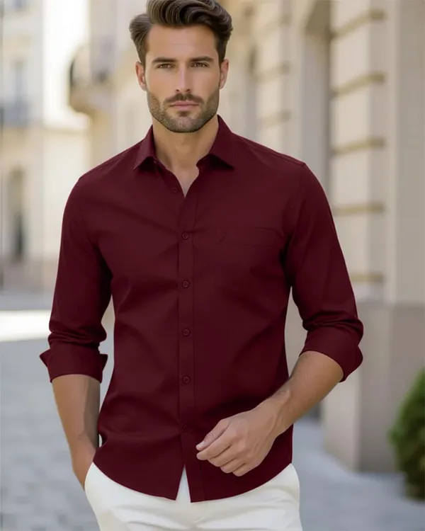 Jeanne_Paquin's_Premium_Kasturi_Cotton_Dark_Maroon_Colour_Shirt