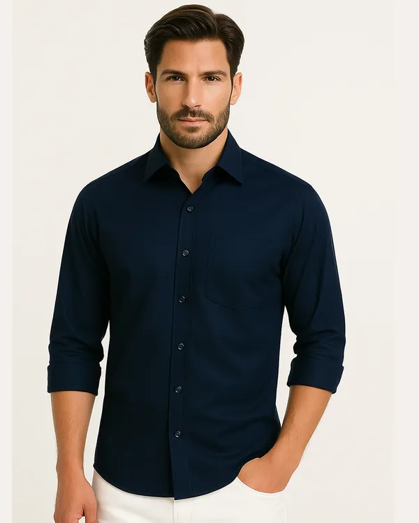 Jeanne_Paquin's_Premium_Kasturi_Cotton_Navy_Blue_Colour_Shirt