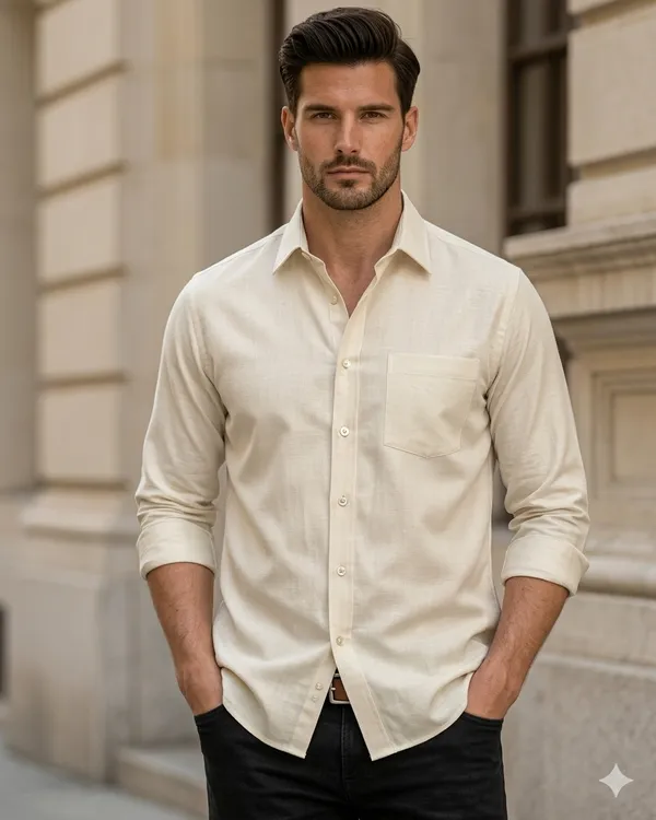 Jeanne_Paquin's_Premium_Kasturi_Cotton_Beige_Colour_Shirt