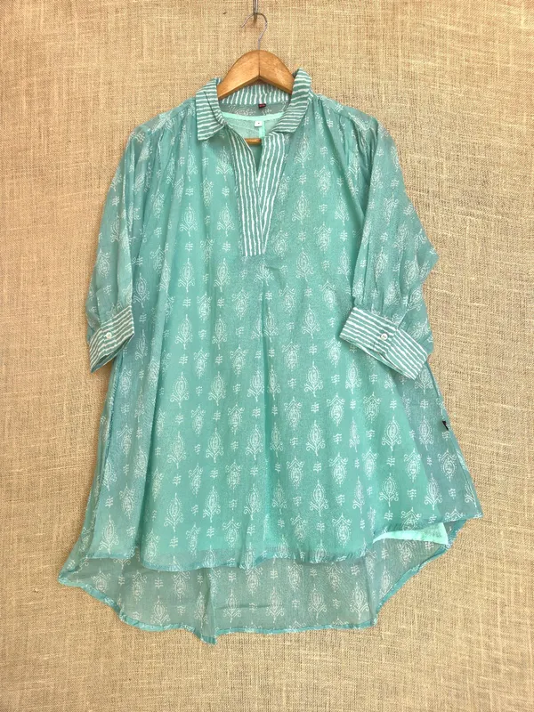 Mint_Green_pure_Mul_Cotton_with_hand_block_print_Co-Ord_Set_For_Women_with_matching_inner