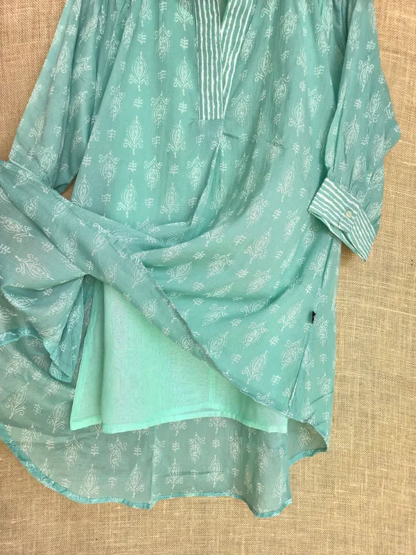 Mint_Green_pure_Mul_Cotton_with_hand_block_print_Co-Ord_Set_For_Women_with_matching_inner