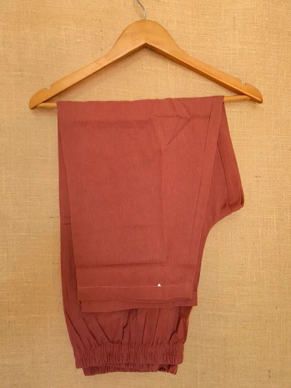 Brick_Red_Flax_pure_Cotton_Ethnic_Kurta_Set_For_Women_(Sleeves_Provided)