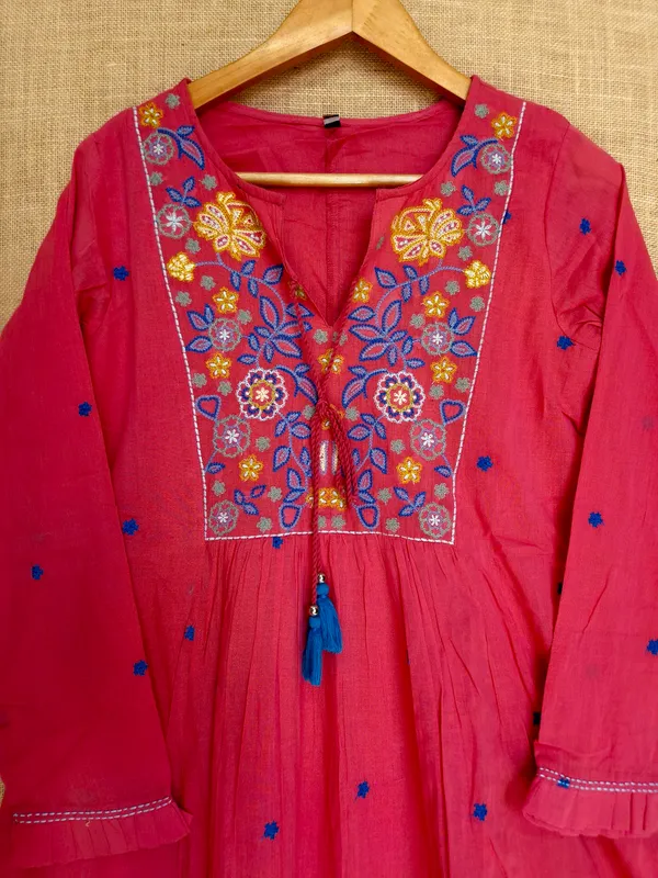 Summer_Pink__Mul_Cottoni_Kurta_Set_With_Dupatta_For_Women