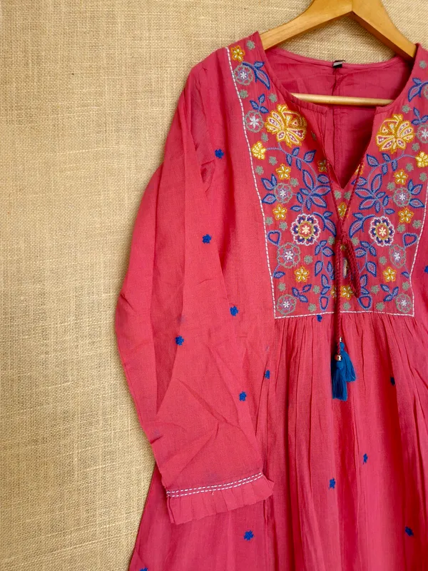 Summer_Pink__Mul_Cottoni_Kurta_Set_With_Dupatta_For_Women