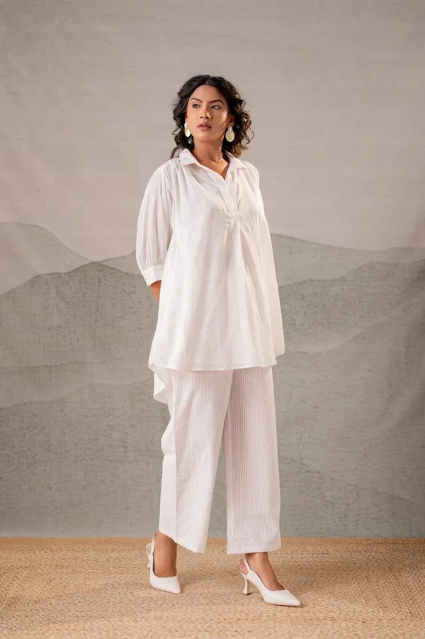 Summer_White_pure_Mul_Cotton_with_hand_block_print_Co-Ord_Set_For_Women_with_matching_inner