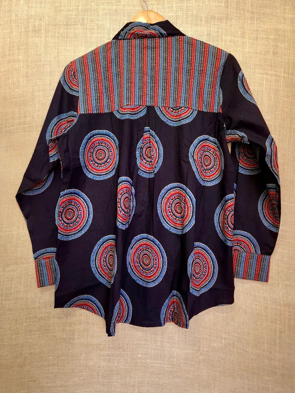 Black_Jaipuri_pure_Cotton_hand_block_print_Shirt_For_Women_with_metal_on_collar_tip