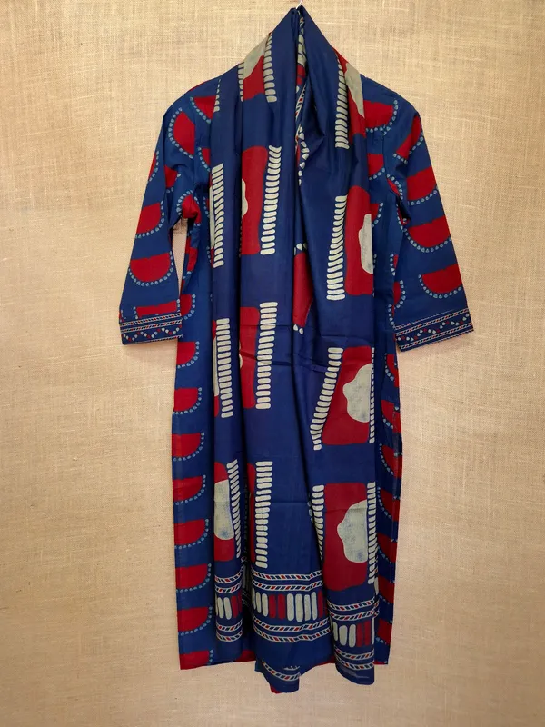 Royal_Blue_pure_Jaipuri_Cotton_hand_block_Kurta_Set_With_Dupatta_For_Women